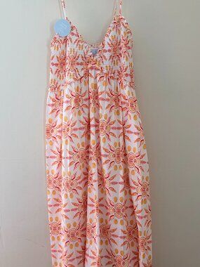 NWT Hill House Sydney Nap Dress Orange Shell Mosaic XXL